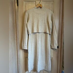 Anthropology Like New Sweater Dress in Beige size 1X